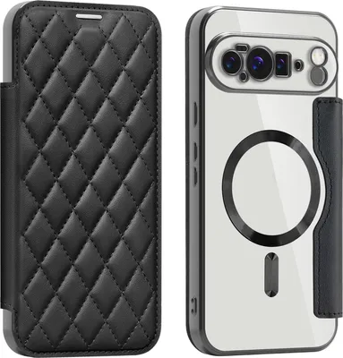 Produktbild von Für Google Pixel 10 Pro XL 360 Grad Full Body Magsafe RFID Anti Datenklau Kunst Leder Hülle Tasche Schwarz
