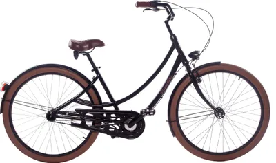 Produktbild von Plumbike Donatella Lady Fahrrad, 28" Räder, 7-Gang-Version, Schwarz Glänzend