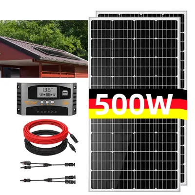 Immagine prodotto di 500W monocristallino pannello solare set balcone centrale elettrica sistema solare modulo solare per camper caravan casa e off-grid sistema