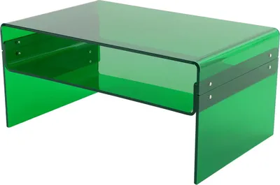 Image de Table d'appoint en acrylique - Table basse - 2 niveaux - Rectangulaire - Acrylique 10 mm - Capacité de charge 40 kg - Vert