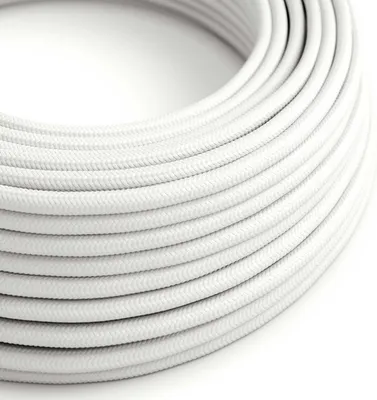 Immagine prodotto di Creative-Cables Cavo elettrico rivestito in tessuto, 3 x 0,75 mm², 10 m, Bianco Ottico RM01, Rotondo effetto seta