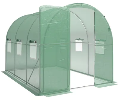Obrázok produktu pre Fóliový skleník 3 x 2 m s dverami a 6 oknami | Farba: Zelená | Rozmery: 200 x 300 x 200 cm