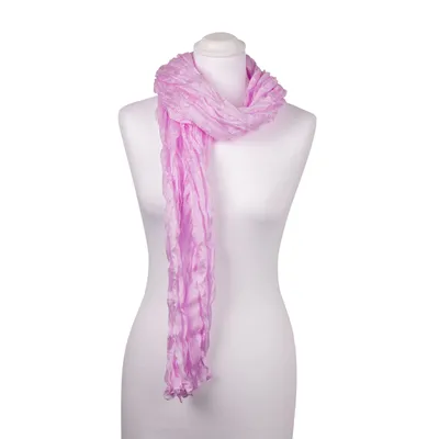 Produktbild von Knitterschal Halstuch Schal XXL pink rosa perle Seide 180x90cm