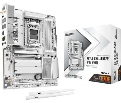 Produktbild von ASRock X870E Challenger WiFi White AM5 ATX: Mainboard – AMD Sockel AM5 (Ryzen Zen 4), HDMI/USB-C