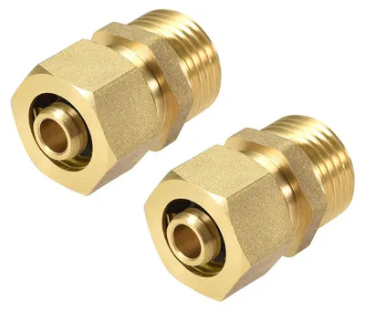 Messing Klemmverbinder 14mm x 1/2" G Stecker, 2 Stück