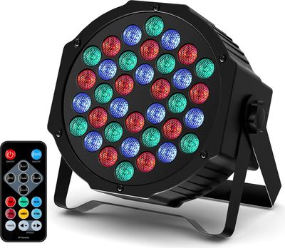 LED DJ pódiové světlo, LED reflektor 36 RGB party light, pódiové osvětlení DMX512 s dálkovým ovládáním a 7 režimy pro svatební diskotéku