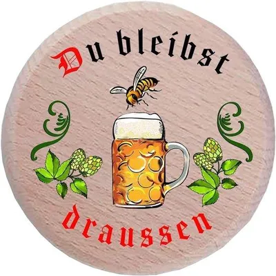 Obrázok produktu pre Ochrana nápojov pred hmyzom – drevené viečka – 4 kusy – prírodná farba – drevo