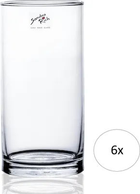 Produktbild von 6er Set Glasvasen Dekogläser CYLI Zylinderform H. 20cm D. 10cm Sandra Rich