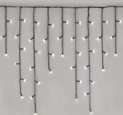 Produktbild von EMOS LED-Eisregen Lichterkette, 10m + 5m Zuleitung, 600 LEDs, 8 Lichtmodi+Timer, Netzteil, IP44 für Innen und Außen, Kaltweiß, D4CC03