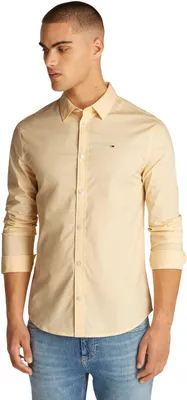 Zdjęcie produktu dla Koszulka męska Tommy Jeans Original Stretch, dopasowany krój (Slim Fit), kolor żółty (Custard Cream), rozmiar X