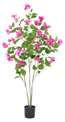 Immagine prodotto di Bougainvillea artificiale - Albero artificiale in vaso - 1,2 m - PVC - Fiori in seta - Foglie dall'aspetto naturale - Adatto per interni ed esterni