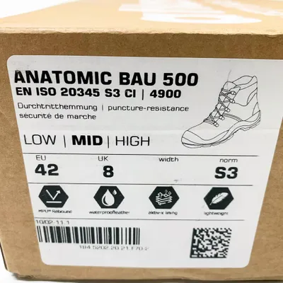 Image de atlas® 10010352217035 atlas® Herren S3 Sicherheitsschuhe "ANATOMIC BAU 500" schwarz Größe  42