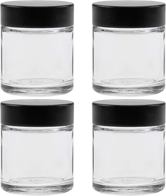 Obrázek produktu pro Skleněné nádoby, průhledné, objem 30 ml, 4 kusy, vhodné pro skladování