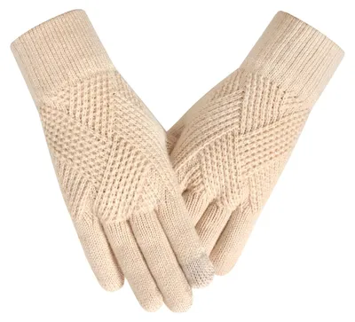 Productafbeelding van Handschoenen – Winterhandschoenen – Dameshandschoenen – Wolhandschoenen – Winter – Grijs