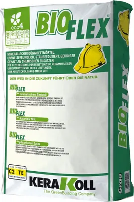 Produktbild von KeraKoll Bioflex Klebemörtel Fliesenkleber C2TE grau 25 kg - Klebemörtel & Spachtelmasse. Wand & Boden. Im Innen- & Aussenbereich. Fliese auf Fliese.