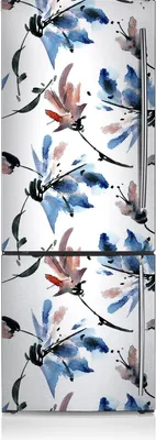 Produktbild von Kühlschrankmagne Kühlschrank Aufkleber Magnetfolie Dekoration 60x205 cm - Aquarellblumen