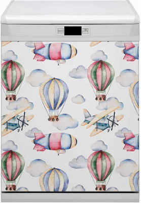 Produktbild von Abwaschbar 60x80 cm Geschirrspüle Magnetmatte Küche Dekorative  - Luftballons und Luftschiffe