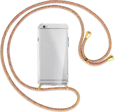 Produktbild von Handykette Backcover-Schutzhülle mit Band (Metall goldfarben) für Apple iPhone 6 Plus - Rainbow