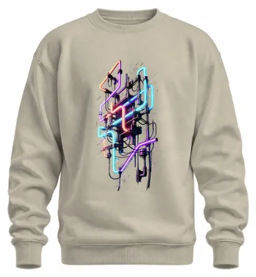 Zdjęcie produktu dla Bluza z kapturem w stylu cyberpunk, neonowe motywy, technologia, science fiction, Japonia, styl Y2K, naturalne barwy, rozmiar XXL