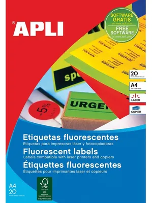 Image de Apli - étiquettes fluorescentes 99,1 x 67,7 mm (L x H) vert