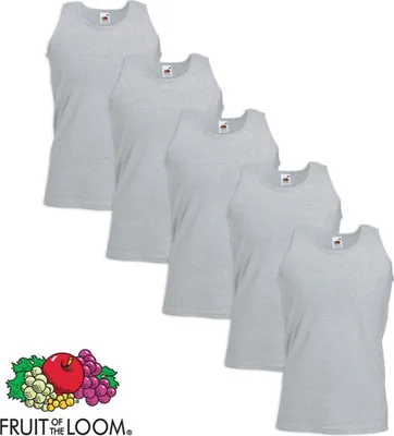 Immagine prodotto di Fruit of the Loom Valueweight Muskelshirt 5 Stk. Baumwolle Grau XXL