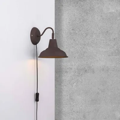 Produktbild von Nordlux Wandleuchte Andy Rost-Braun max. 15W E27 ohne Leuchtmittel mit Schalter