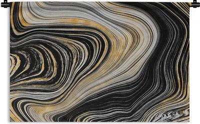 Produktbild von MuchoWow® Wandteppich Wandbehang Marmor - Gold - Grau 150x100 cm Tapisserie Dekoration Wandtuch - Waschbar - Tapisserien - Wand-Decke