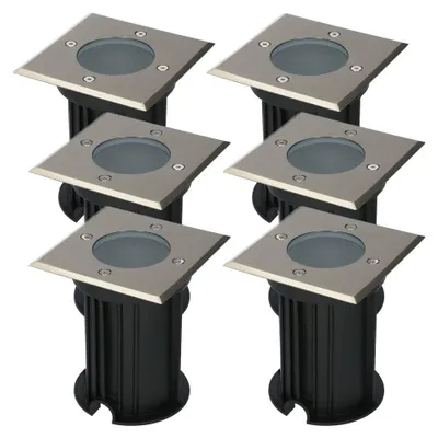 Produktbild von hoftronic LED Bodeneinbaustrahler 6x GU10 5W Dimmbar IP67 Edelstahl quadratisch