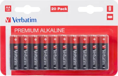 Produktbild von Verbatim 49877, Einwegbatterie, AA, 1,5 V, 20 Stück(e), -18 - 50 °C, 50,5 mm