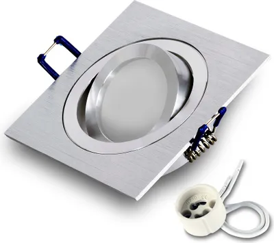 Produktbild von 1x Einbauspot SET RIK.13 schwenkbar aluminium eckig GU10 7W warmweiss