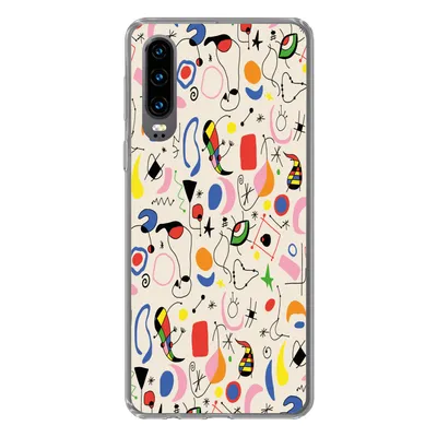 Produktbild von MuchoWow® Handyhülle Schutzhülle Hülle für Huawei P30 Muster - Abstrakt - Kunst Silikon Softcase Handy Hülle - Kartenbesitzer