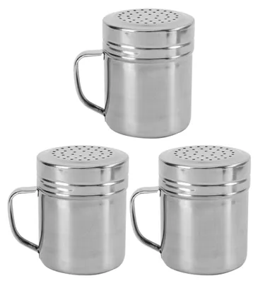 Produktbild von 3 Stück Edelstahl Gewürzstreuer mit Griff für Küche und Restaurant