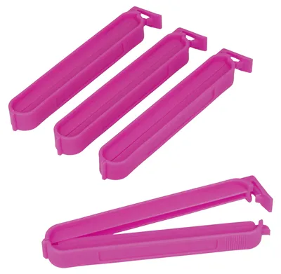 Image de metaltex 295610080 Clips pour sachets metaltex, longs, en plastique, lot de 4