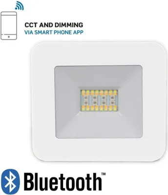 Zdjęcie produktu dla Naświetlacz halogen LED V-TAC 20W Bluetooth BIAŁY Ściemnialny RGB IP65 VT-5020 1400lm