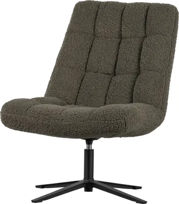 Produktbild von WOOOD Job Drehsessel aus Teddy-Stoff, Grün