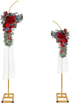 Hochzeitsbogen-Set 1,9 m & 2,3 m gebogenes Gestell Gold