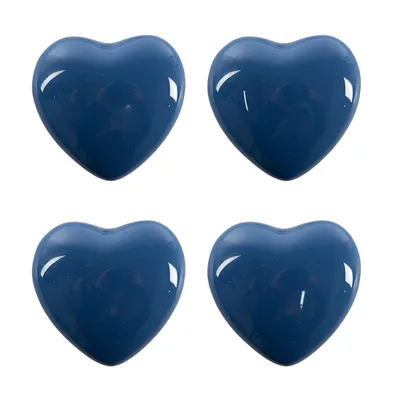 Produktbild von Clayre & Eef Türknauf 4er Set Herz Ø 4 cm Blau Keramik