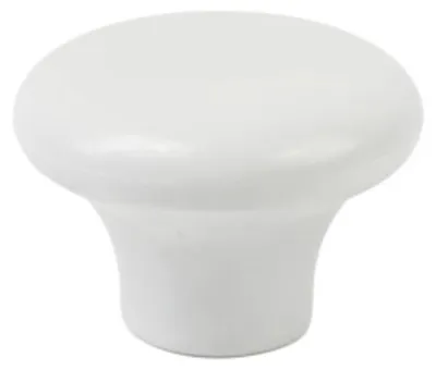Productafbeelding van Witte meubelknop, diameter 30 mm, injectieplastic, set van 75 stuks