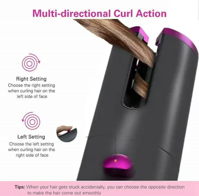 Produktbild von Schnurloser, Automatisch Rotierender Lockenwickler Lockenstab Drahtlose Keramik Pink