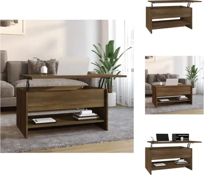 Immagine prodotto di vidaXL Tavolino da caffè marrone effetto rovere 80x50x40 cm materiale a base di legno - Tavolini da caffè