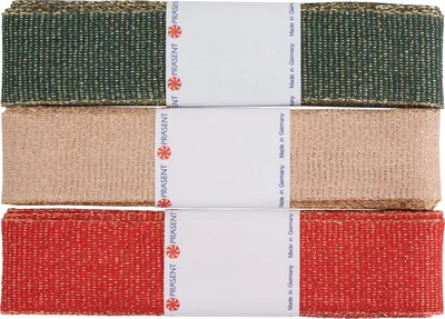 Produktbild von Geschenkband-Set "Christmas Leinen", 3 x 3 m