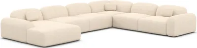 Produktbild von Strukturstoff U-Form XXL Wohnlandschaft Nuvia Creme Links