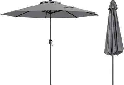 Obrázek produktu pro KOMFOTTEU φ260/360 cm slunečník s kličkou, terasový slunečník s odvětrávanou stříškou, zahradní slunečník s 8 vzpěrami, tržní slunečník na pláž, zahradu, bazén