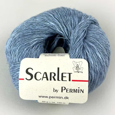 Imagen del producto de Scarlet de Permin: Hilo de verano sostenible hecho de lino, algodón y ECOVERO™ (color azul 11)