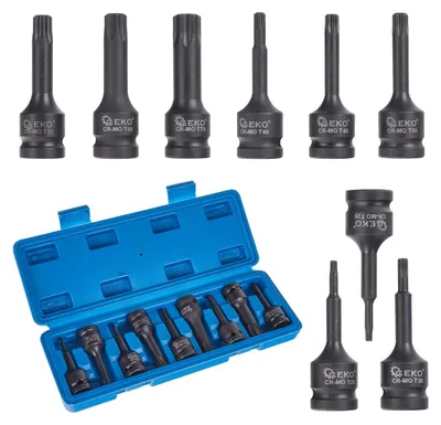 Immagine prodotto di Set-kit inserti Torx a impatto 1/2'' T20-T70, 9 pezzi Geko