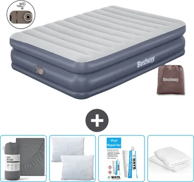 Produktbild von Bestway Luftmatratze - 2-Personen - 152 x 203 x 51 cm - Grau - - Inklusive Zubehör