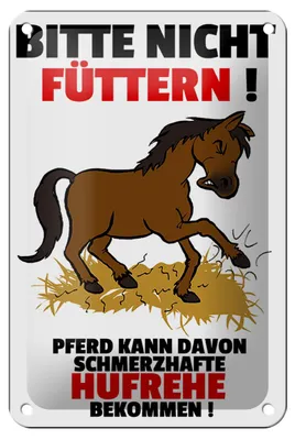 Produktbild von Blechschild Pferd 12x18cm nicht füttern schmerzhaft Hufrehe