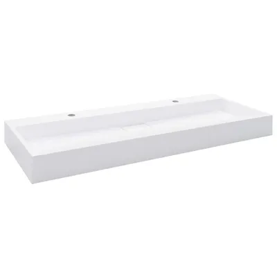 Obrázek produktu pro Umyvadlo 120 x 46 x 11 cm minerální/mramorový kompozit bílé