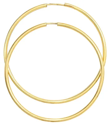Zdjęcie produktu dla Kolczyki kołowe, 46,7 x 1,7 mm, wykonane ze złota próby 585 (żółte złoto), okrągłe, błyszczące, proste, damskie