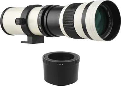 Produktbild von Kamera MF Supertelezoomobjektiv F/8.3-16 420-800mm T2 Mount mit FX-Mount Adapterring 1/4 Gewinde Ersatz fuer Fujifilm X-Pro2 X-E2 X-E3 X-A5 X-M1 X-T1 X-T2 XT3 X-T10 X-T20 X-T30 X-H1 X-Mount-Kameras
